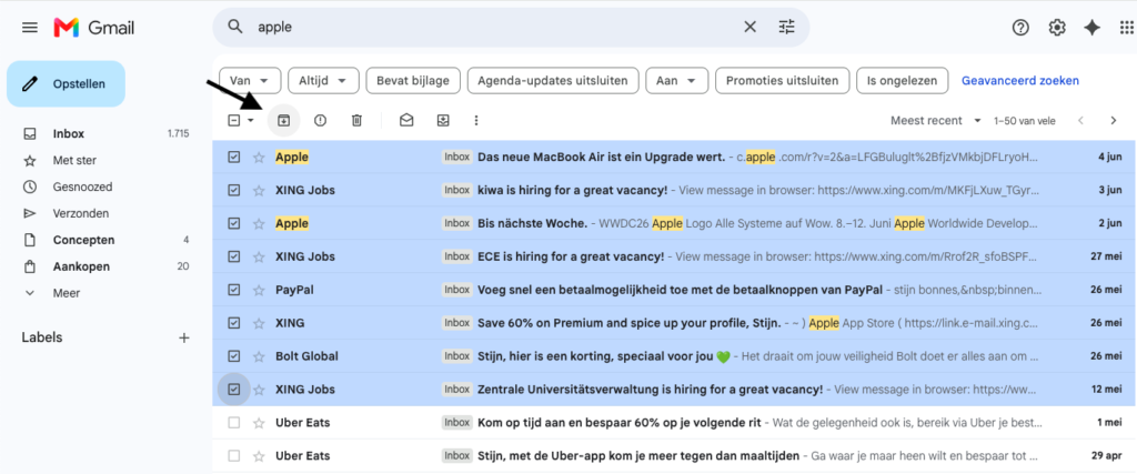 3.847 ongelezen e-mails? Zo ruim je je inbox snel op Archiveren Icoon Gmail